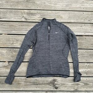 Nike Dri-FIT‎ Gray Half-Zip Long Sleeve Running Pullover Women's Medium